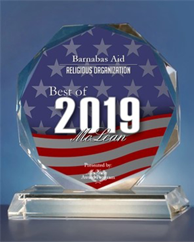 The 2019 Best of McLean Award recognises Barnabas Aid as the best in its category
