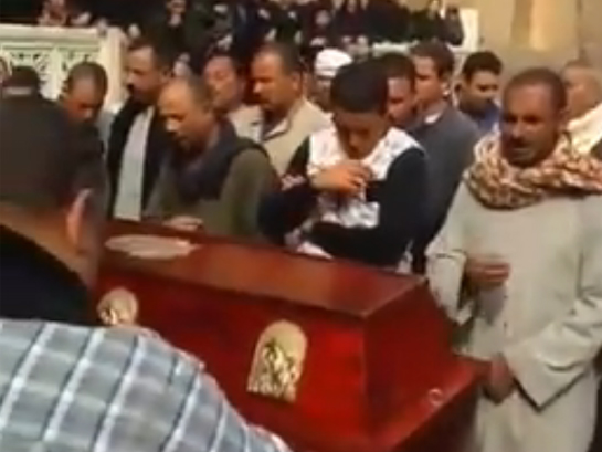 Christians in Koum al-Raheb village in Egypt have been forced to hold funeral services in the street after authorities sealed off the local church