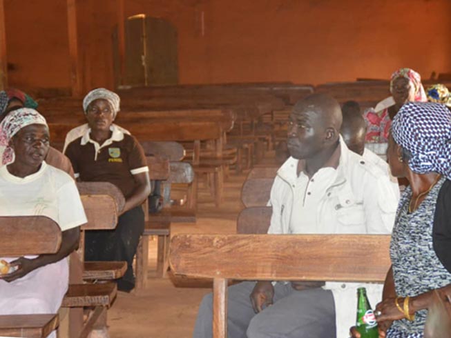 Traumatised survivors of Fulani militant violence gather in a church in Plateau State